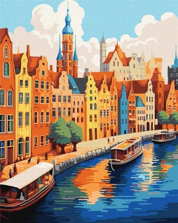 Malowanie po numerach - Kolorowe miasto 40x50cm - Ideyka