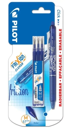 Pióro kulk. FriXion Clicker niebieski 0.7 + wkłady - PILOT