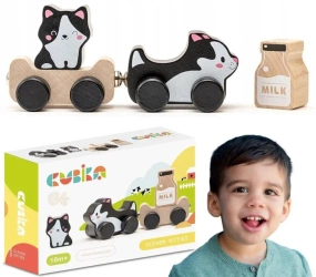 Drewniana zabawka Mądre kotki - Cubika