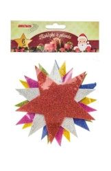 Gwiazdki z pianki z brokatem 6szt