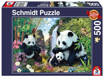 Puzzle 500 PQ Rodzina pand - Schmidt Puzzle