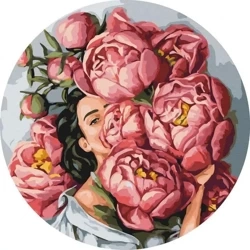 Malowanie po numerach okrągłe - Dziewczyna... 40cm - Twoje Hobby