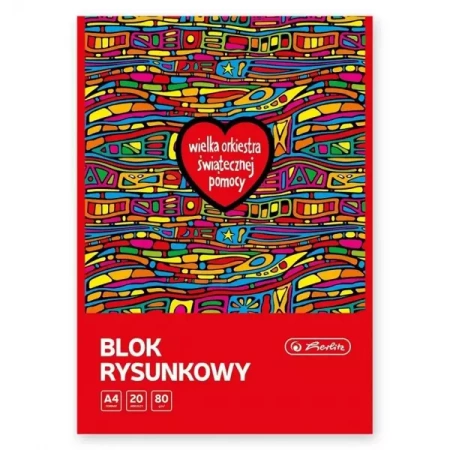 Blok rysunkowy A4/20K biały WOŚP (10szt) - HERLITZ