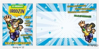 Karnet Young B6 + koperta wzór nr 012 Urodziny - Stamp