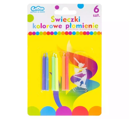 Świeczki, Kolorowe płomienie (6 sztuk)