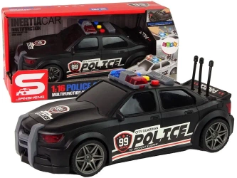 Policja 1:16 z dźwiękiem czarna - Leantoys