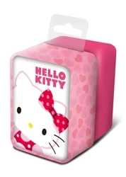Zegarek analogowy z różowym paskiem w metalowym opakowniu Hello Kitty HK50028 - Kids Euroswan