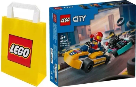 2W1 LEGO CITY 60400 GOKARTY I KIEROWCY WYŚCIGOWI+TORBA