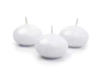 Świeca pływająca Dysk biała 5cm 10szt - PartyDeco