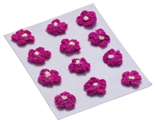 Kwiatki dekoracyjne 18mm ciemny różowy 12szt - Brewis