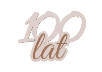 Drewniany napis - Sto lat 5szt biały - Cresco