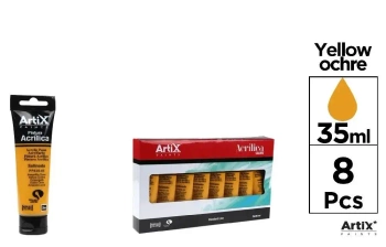 Farba akrylowa ochra żółta 35ml (8szt) - Artix