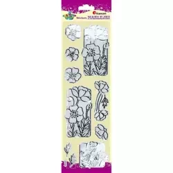 Naklejki foliowe kwiaty przezroczysto-srebrne - Titanum