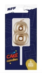 Świeczka złota balon cyfra 8 - MFP