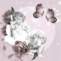 Karnet kwadrat CL0923 Kwiaty i motyle - Clear Creations