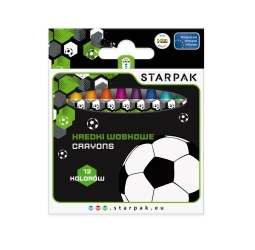 Kredki woskowe 12 kolorów Football - STARPAK