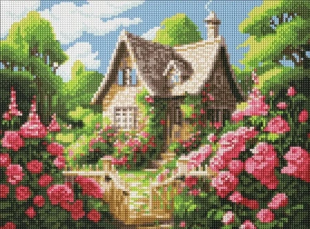 Diamentowa mozaika - Przytulny domek 30x40cm - Ideyka