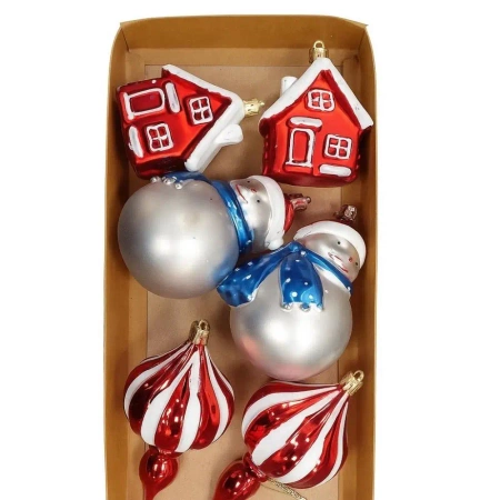 Bombki na choinkę 6szt Domek, Bałwan - Rembowskiego 9