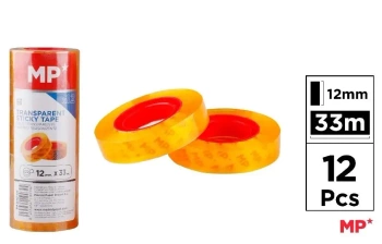 Taśma samoprzylepna przezroczysta 12mmx33m (12szt) - MP Main Paper