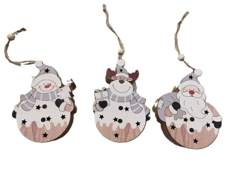 Zawieszka świąteczna drewniana ze światłem LED MIX - ADAR