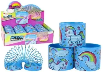 Sprężyna niebieska jednorożec 6cm - Leantoys
