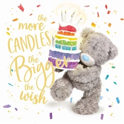 Kartka urodzinowa holograficzna 3D Miś z tortem - Carte Blanche Greetings Ltd.