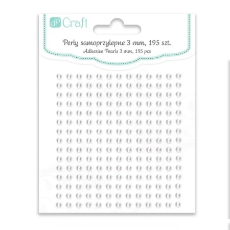 Perły samoprzylepne Off white 3mm 195szt - Dalprint dpCraft