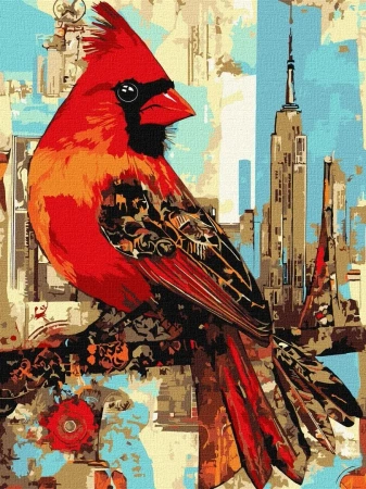 Malowanie po numerach - Miejski ptaszek 30x40cm - Ideyka