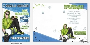 Karnet Bueno B6 + koperta wzór nr 17 Urodziny - Stamp