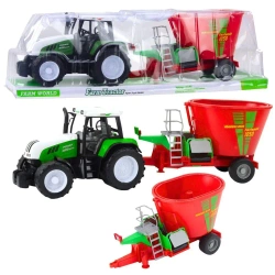 Traktor rolniczy z przyczepą mieszalnik paszy - Leantoys