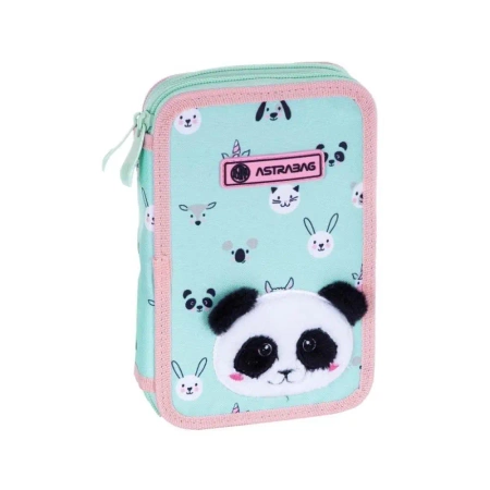Piórnik podwójny z wyposaż Teddy Panda ASTRA - ASTRA papiernicze