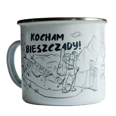 Kubek emaliowany - Kocham Bieszczady! - TravelSet