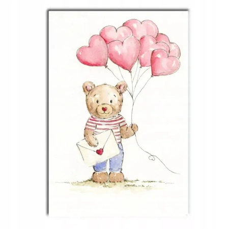 Karnet B6 Miś z balonami