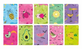 Zeszyt A5/32K 3-linia kolorowa Fruits (10szt) - Elanders