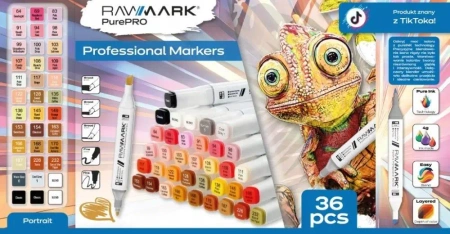 Promarkery alkoholowe purePRO 36 kolorów Portrait - Rawmark
