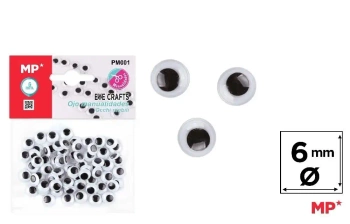 Oczy ruchome samoprzylepne 6mm - MP Main Paper