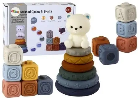 Piramidka miś miękkie klocki - Leantoys