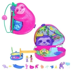 Polly Pocket. Kompaktowa torebka Rodzina leniwców - Mattel