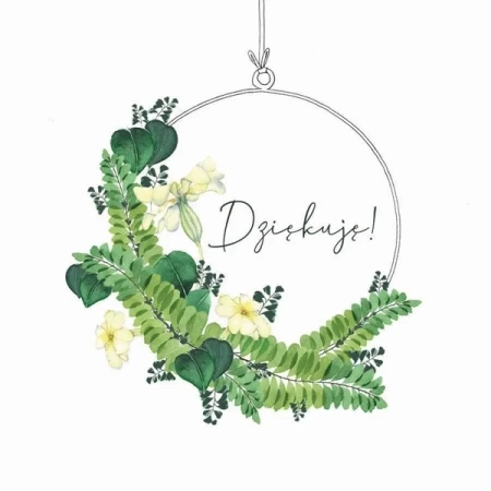 Karnet Swarovski kwadrat Dziękuję! - Clear Creations