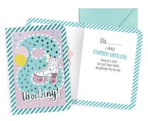 Karnet B6 Urodziny 8 dziewczynka - Kukartka