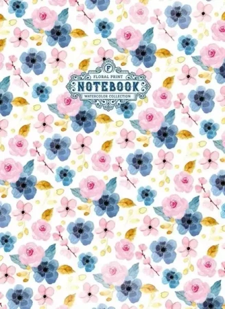Notatnik ozdobny 64 strony kratka Kwiaty niebieski - Fresh