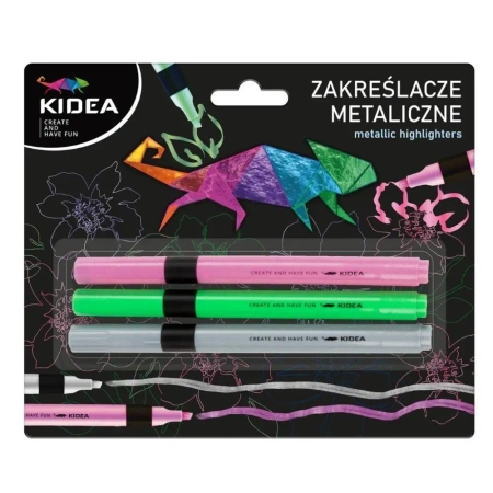 Zakreślacze metaliczne 3szt KIDEA - DERFORM