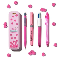 Zestaw różowy w metalowym pudełku 4 elementy - BIC