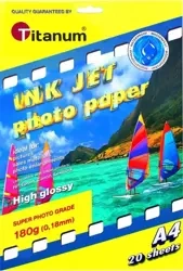Papier foto A4/20ark błyszczący wodoodporny - Titanum