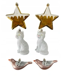 Bombki na choinkę 6szt Gwiazda, Kot, Ptaszek - Rembowskiego 9