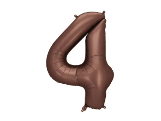 Balon foliowy cyfra 4 86cm mocca - PartyDeco