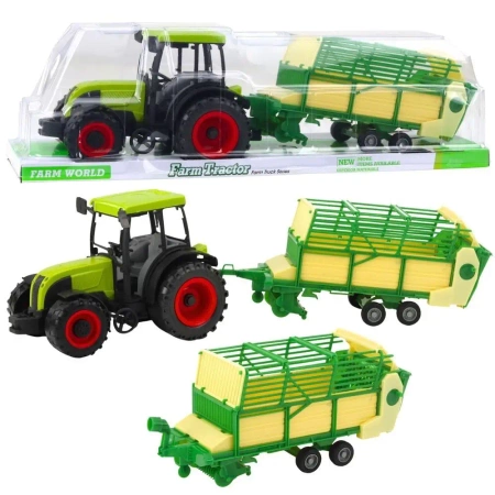 Traktor rolniczy przyczepą zielono-żółtą - Leantoys