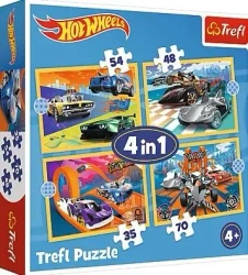 Puzzle 4w1 Pojazdy Hot Wheels TREFL