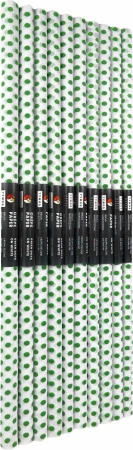 Paczka Bibuła marszczona 50x200 kropki zielone na białym 10 rolek - TYMOS