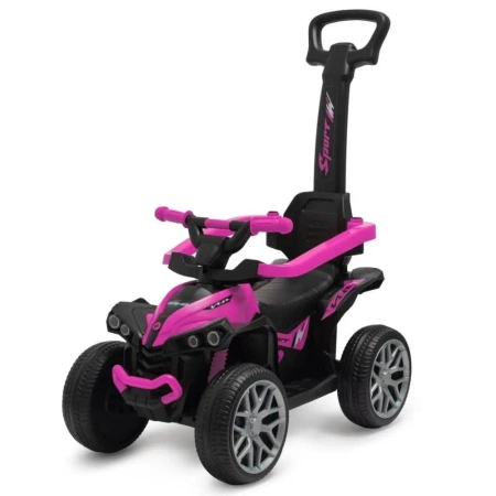 Jeździk z rączką Mega Prime EVA różowy - Baby Mix